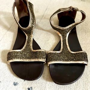 Seychelles Silver Metallic Sandal Leather Upper Gladiator size 8.5